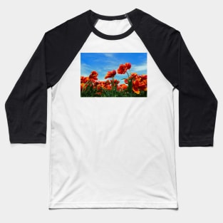 A field of Orange Tulips Baseball T-Shirt
